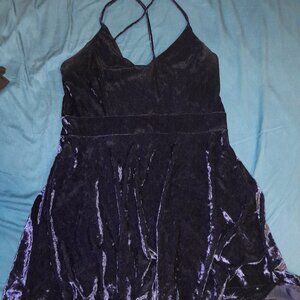 Navy blue velvet dress
